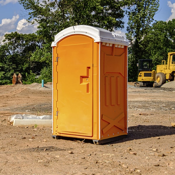 how often are the portable restrooms cleaned and serviced during a rental period in Kiron